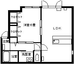 タロウハイツV(1LDK/2階)の間取り写真