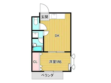 メゾン栄(1DK/2階)の間取り写真