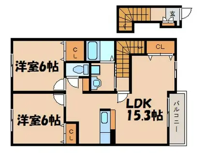 クレメント(2LDK/2階)の間取り写真