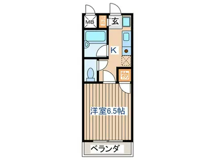 アクティブパレス百合ヶ丘B-7(1K/1階)の間取り写真