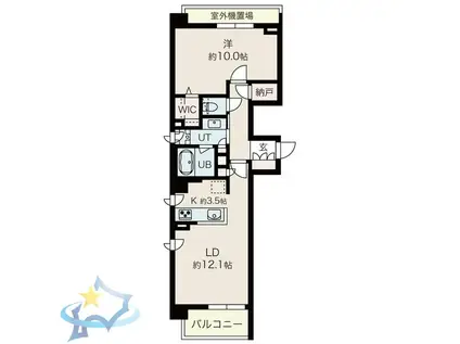 ル・コルヌイエ山鼻(1LDK/1階)の間取り写真