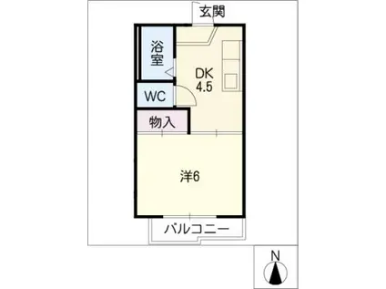 ハイツ本山(1DK/1階)の間取り写真