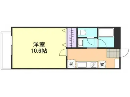 JRBハイツ倉敷駅前(1K/6階)の間取り写真