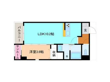 J-SUITE(1LDK/3階)の間取り写真