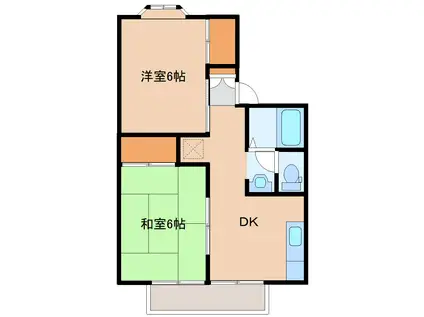 エステートピア親松(2K/2階)の間取り写真