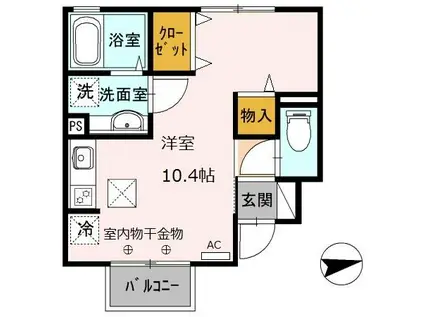 アバンセグリーンII(ワンルーム/1階)の間取り写真