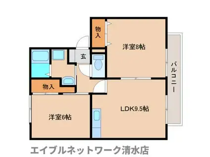 セゾン・クレベール(2LDK/1階)の間取り写真