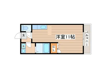 ホットハウス川内II(1K/2階)の間取り写真