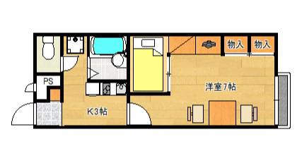 レオパレス東高須(1K/2階)の間取り写真