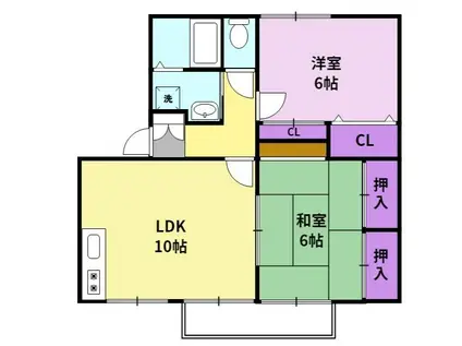 ANNEX(2LDK/2階)の間取り写真