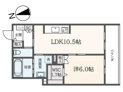 へーベルヴィレッジときわ台SERENITY COURT(1LDK/4階)の間取り写真