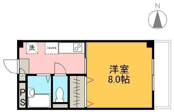竹内ビル(1K/3階)の間取り写真