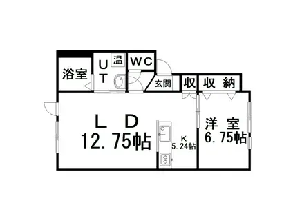 レインボーコート若松B(1LDK/1階)の間取り写真