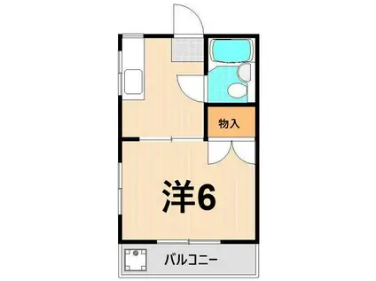 第2成和ハイツ(1K/2階)の間取り写真