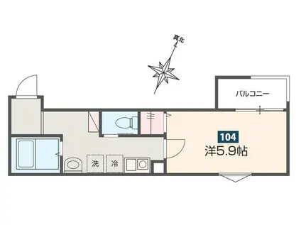 アーバン高砂(1K/1階)の間取り写真