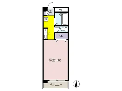 カサビアンカ(1K/2階)の間取り写真