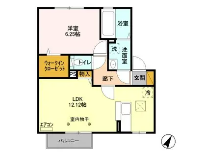 メール・ド・ルミエールB(1LDK/1階)の間取り写真