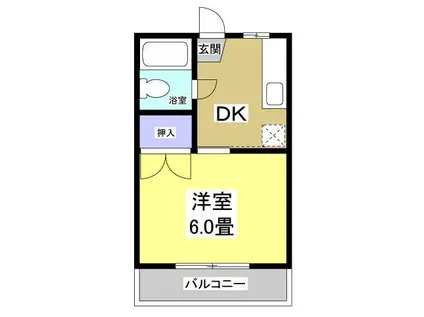 杉山ハイツC(1DK/1階)の間取り写真