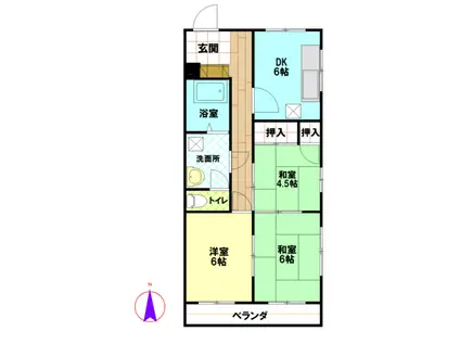 東洋ハイム(3DK/2階)の間取り写真