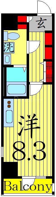 QUALITAS押上業平(ワンルーム/2階)の間取り写真