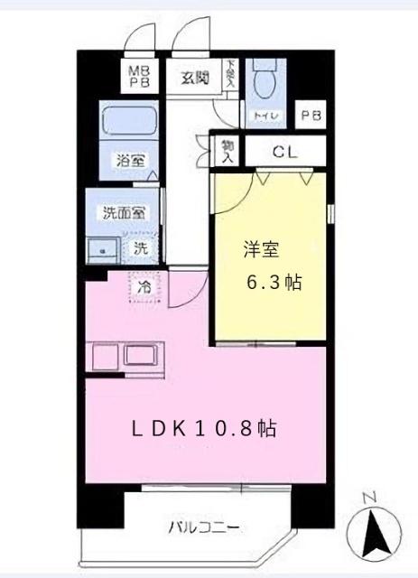 オーネスト九品寺(1LDK/8階)の間取り写真