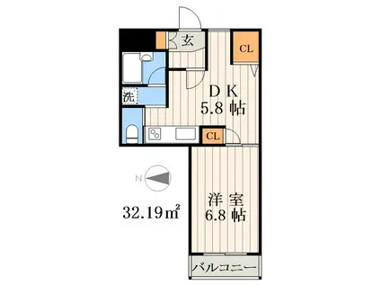 ウィンベルデュエット王子(1DK/3階)の間取り写真