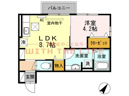 セジュール合川南(1LDK/1階)の間取り写真