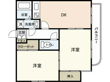 7FUKAGAWA(2DK/3階)の間取り写真