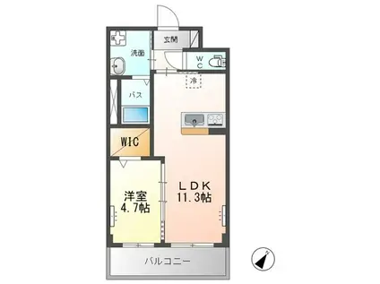 MOON STONE(1LDK/2階)の間取り写真