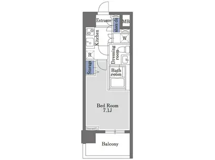 ルームスキノカ(1K/8階)の間取り写真