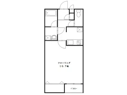 アムール せせらぎ(1K/1階)の間取り写真