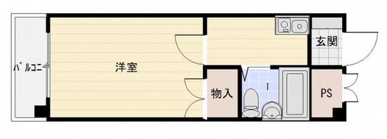 西原マンション(1K/3階)の間取り写真