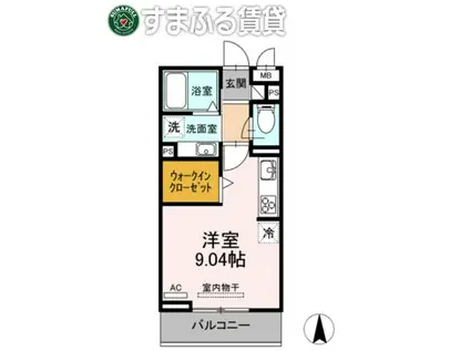 D-ROOM井田(ワンルーム/2階)の間取り写真