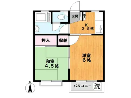 中村マンション(2K/3階)の間取り写真