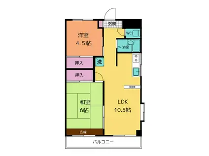 アルクヒルズ(2LDK/3階)の間取り写真