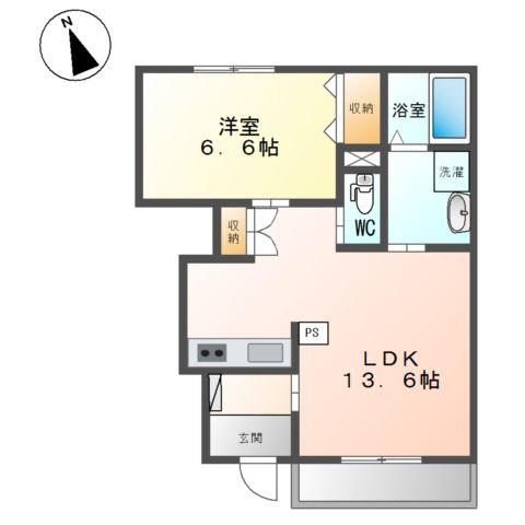 JR総武本線 銚子駅 バス乗車時間:6分 最寄りバス停で下車 徒歩4分 2階建 築14年(1LDK/1階)の間取り写真