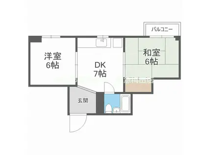 サンハイツ塚本(2DK/3階)の間取り写真