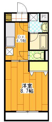 FIUME STUDIO(1DK/2階)の間取り写真