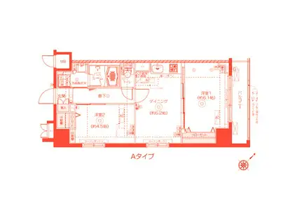 フェニックス新横濱クアトロ(2DK/5階)の間取り写真