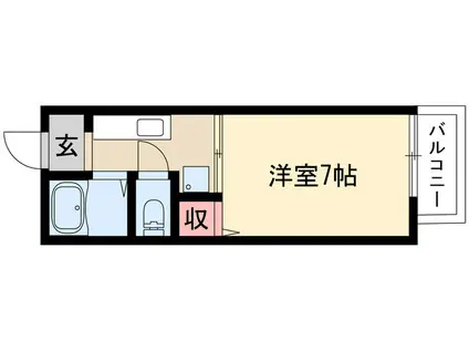 サクラハウス(1DK/2階)の間取り写真