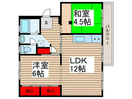 小金原団地(2LDK/1階)の間取り写真