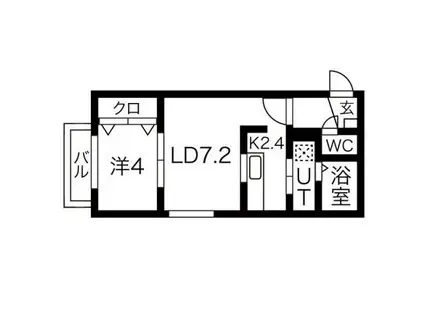 ディアコート(1LDK/2階)の間取り写真