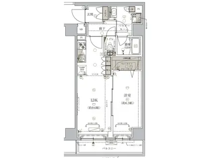 メインステージ浮間舟渡(1LDK/1階)の間取り写真