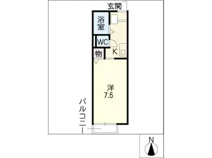 ATハウス(1K/2階)の間取り写真