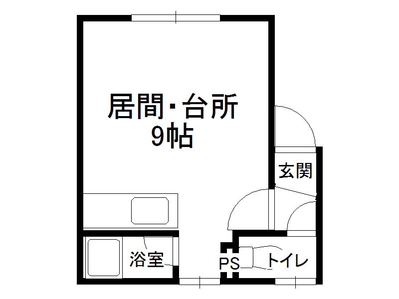 コーポベルバード(ワンルーム/2階)の間取り写真