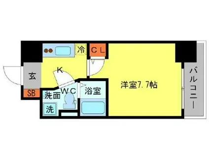 セレニテ本町エコート(1K/7階)の間取り写真