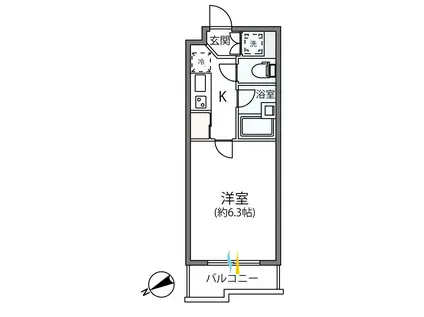 ラ メゾン喜多見(1K/4階)の間取り写真