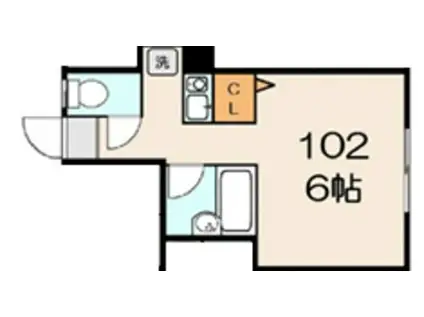 パンシー・ローズハウス1階(ワンルーム/1階)の間取り写真