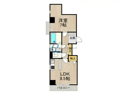 WANSSTYLE阿倍野(1LDK/2階)の間取り写真