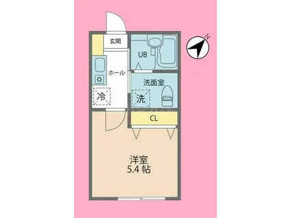 カインドネス古淵(1K/1階)の間取り写真